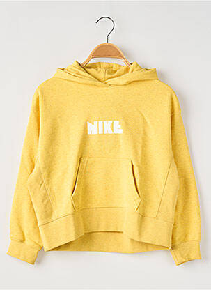 Sweat-shirt à capuche col rond jaune NIKE enfant