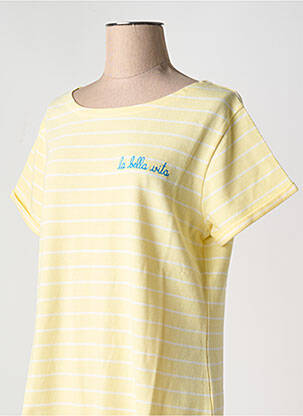 T-shirt col rond jaune MAISON LABICHE femme