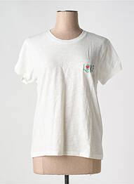 T-shirt col rond blanc WILD femme