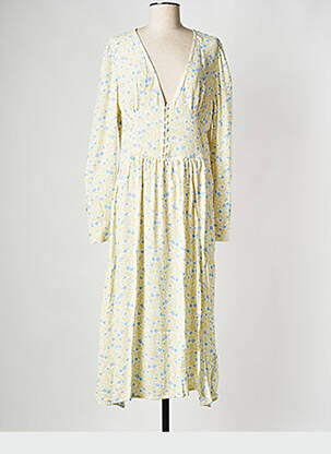 Robe mi-longue col v blanc NA-KD femme