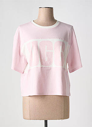 T-shirt col rond rose UGG femme