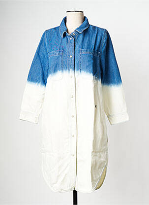 Robe courte col v bleu LEON & HARPER femme