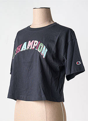 T-shirt col rond noir CHAMPION femme