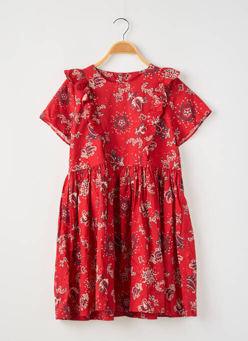 Robe mi-longue rouge PETIT BATEAU pour fille