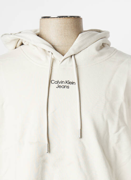 Sweat-shirt à capuche blanc CALVIN KLEIN pour homme