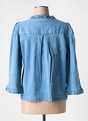 Veste casual col rond bleu ATELIER REVE femme