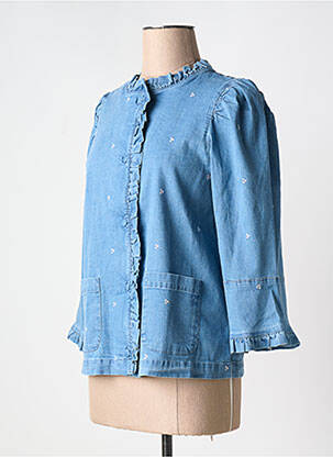 Veste casual col rond bleu ATELIER REVE femme