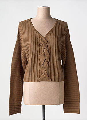 Pull col rond marron NA-KD femme