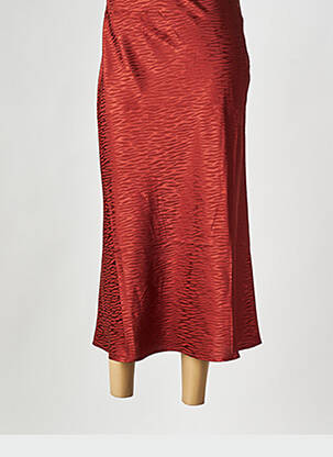 Jupe mi-longue orange SEE U SOON pour femme