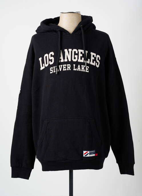 Sweat-shirt noir SUPERDRY pour homme