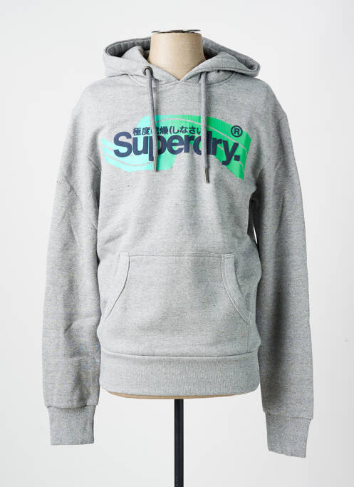 Sweat-shirt gris SUPERDRY pour homme