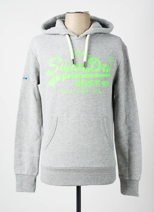 Sweat-shirt gris SUPERDRY pour homme