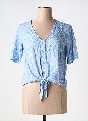 Top col v bleu PIECES femme