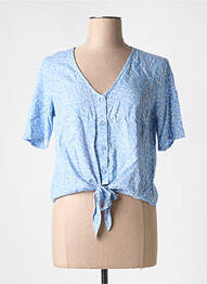 Top col v bleu PIECES femme