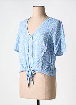Top col v bleu PIECES femme