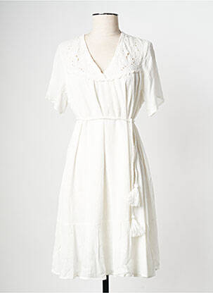 Robe courte col v blanc IKKS femme