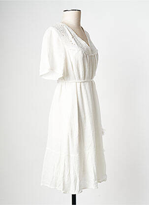 Robe courte col v blanc IKKS femme