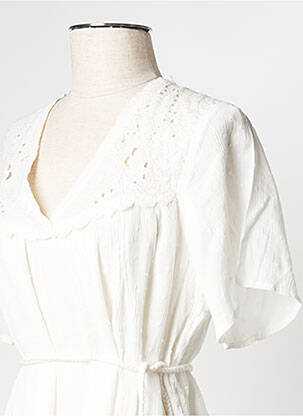 Robe courte col v blanc IKKS femme
