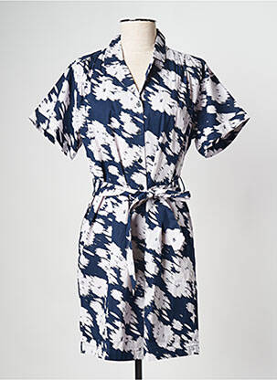 Robe courte bleu ICHI pour femme