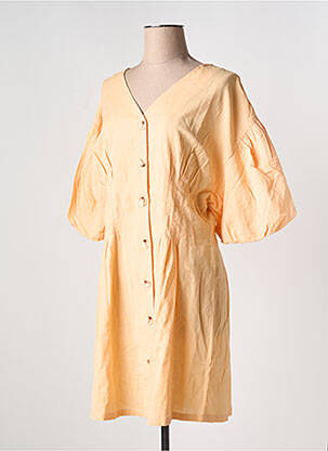 Robe courte col v orange VILA femme
