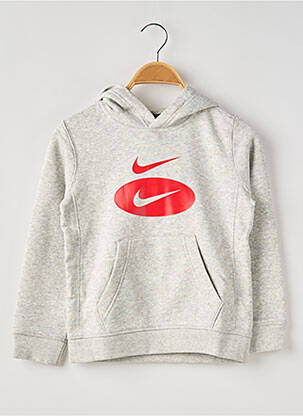 Sweat-shirt à capuche col rond gris NIKE garçon