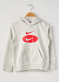 Sweat-shirt à capuche col rond gris NIKE garcon