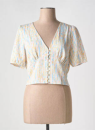 Top col v blanc Y.A.S femme