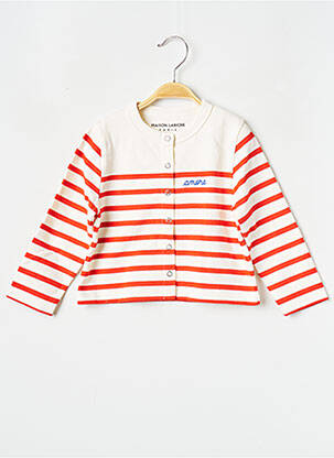 Gilet manches longues col rond rouge MAISON LABICHE fille