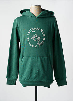 Sweat-shirt à capuche col rond vert JACK & JONES homme