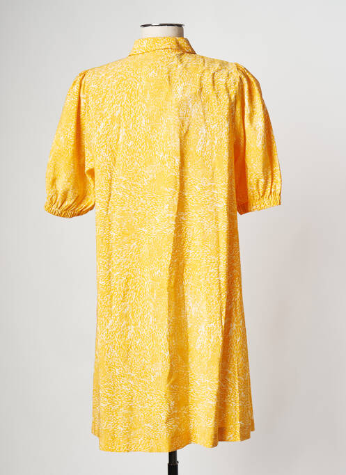 Robe courte jaune ICHI pour femme