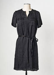 Robe courte col rond noir IKKS femme