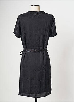 Robe courte col rond noir IKKS femme