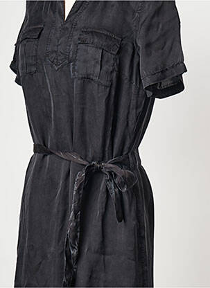 Robe courte col rond noir IKKS femme