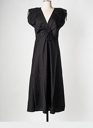 Robe longue col v noir THINKING MU femme