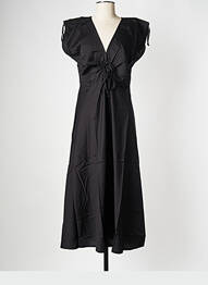 Robe longue col v noir THINKING MU femme