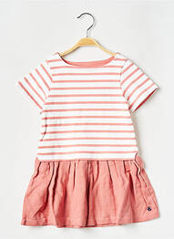 Robe mi-longue col rond blanc PETIT BATEAU fille