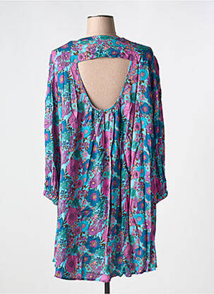 Robe courte col v bleu WILD femme