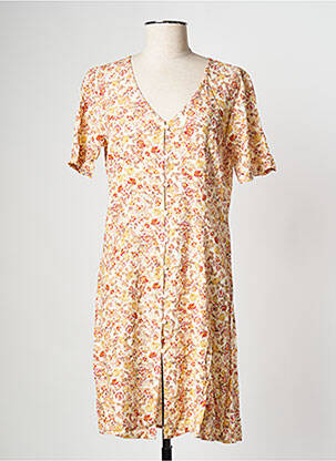 Robe courte col v orange OBJECT femme