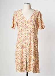 Robe courte col v orange OBJECT femme