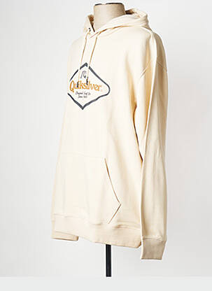 Sweat-shirt à capuche col rond beige QUIKSILVER homme