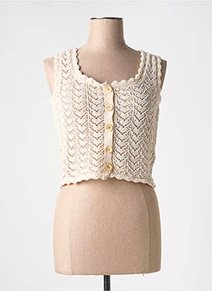 Gilet sans manche beige LA PETITE FRANCAISE pour femme