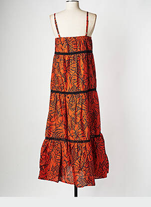 Robe longue col v orange LA FEE MARABOUTEE femme