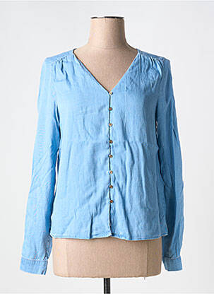 Top col v bleu VILA femme