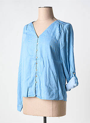 Top col v bleu VILA femme