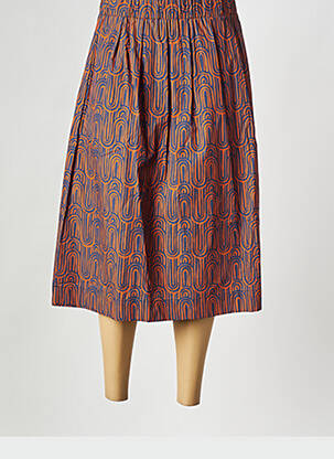 Jupe mi-longue orange LA FEE MARABOUTEE pour femme