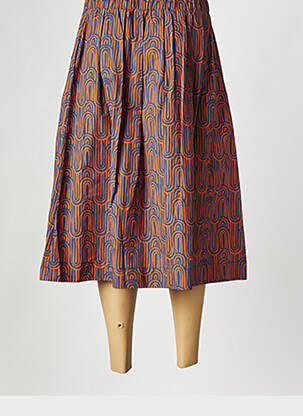 Jupe mi-longue orange LA FEE MARABOUTEE femme