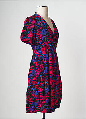 Robe courte col v rose PIECES femme