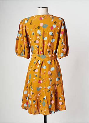 Robe courte col v jaune I.CODE (By IKKS) femme