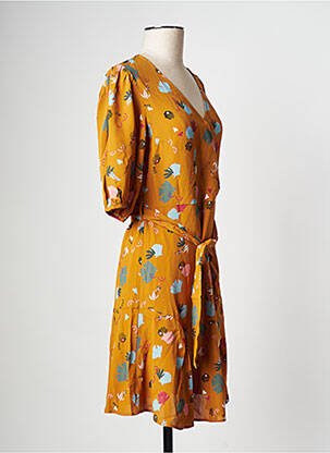 Robe courte col v jaune I.CODE (By IKKS) femme