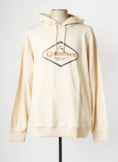 Sweat-shirt à capuche beige QUIKSILVER pour homme